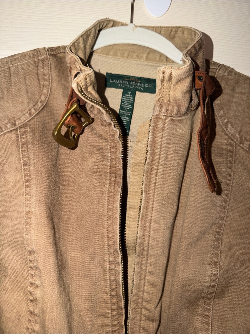 Ralph Lauren Buckle Neck Denim Jacket - Picture 2 of 6